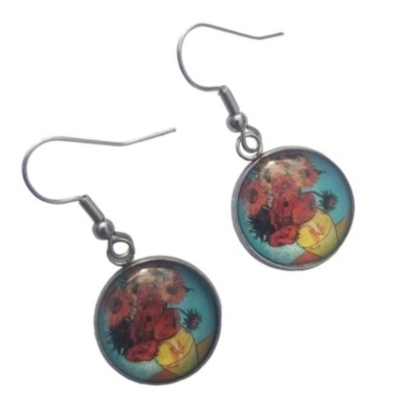 Handcrafted Sunflowers Earrings - Picture 2 of 4